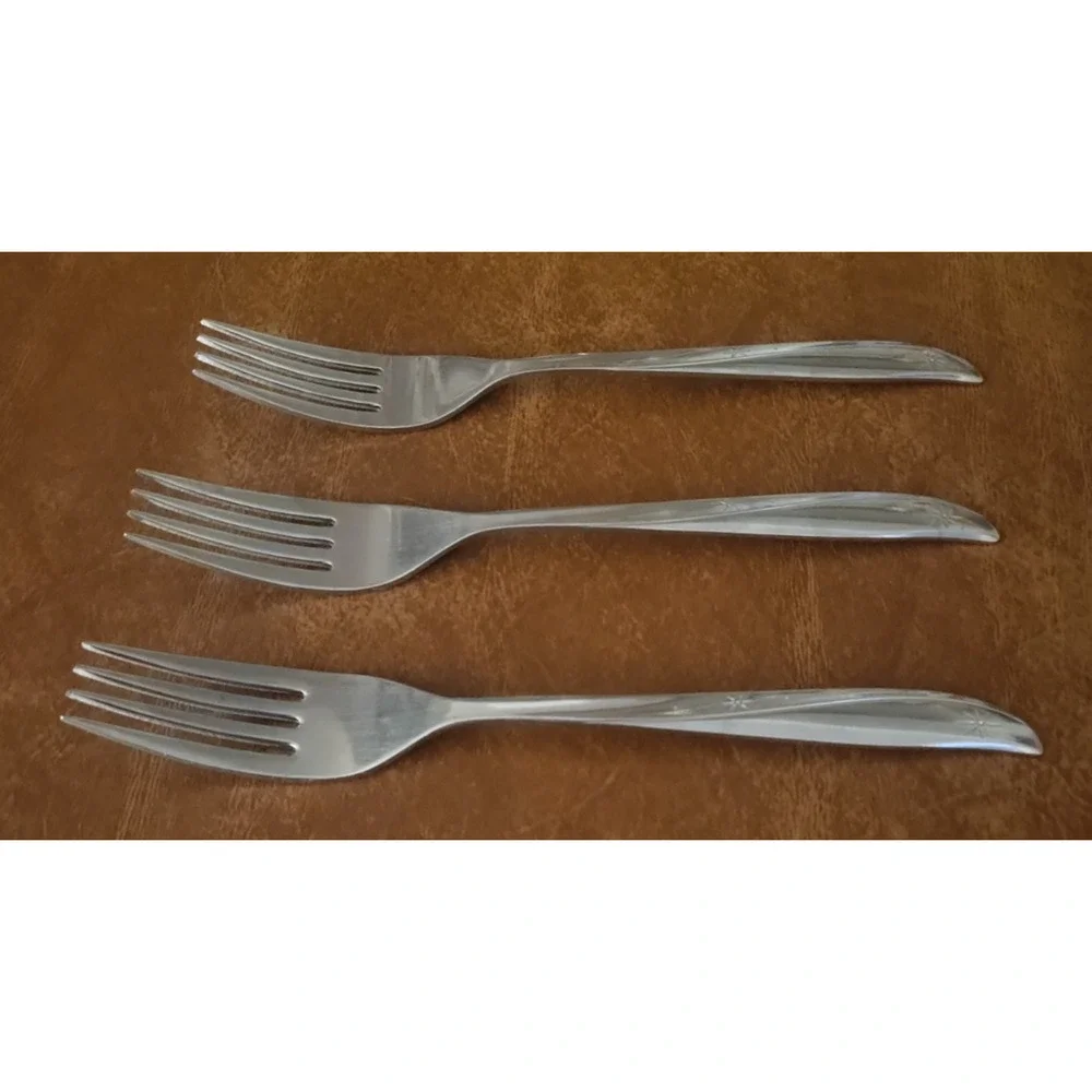 3 Piece Set Oneida Community Stainless Twin Star-Fork Vintage MCM Cottagecore